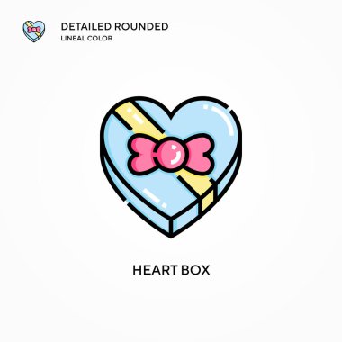 Kalp kutusu vektör simgesi. Modern vektör illüstrasyon kavramları. Düzenlemesi ve kişiselleştirmesi kolay.