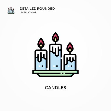 Mum vektör simgesi. Modern vektör illüstrasyon kavramları. Düzenlemesi ve kişiselleştirmesi kolay.