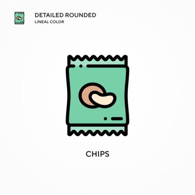 Çip vektör simgesi. Modern vektör illüstrasyon kavramları. Düzenlemesi ve kişiselleştirmesi kolay.