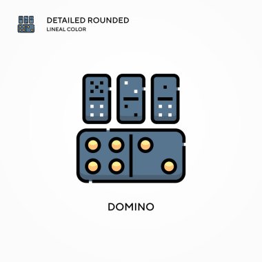 Domino vektör simgesi. Modern vektör illüstrasyon kavramları. Düzenlemesi ve kişiselleştirmesi kolay.