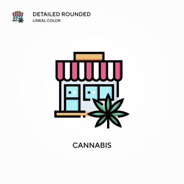 Kenevir vektör simgesi. Modern vektör illüstrasyon kavramları. Düzenlemesi ve kişiselleştirmesi kolay.