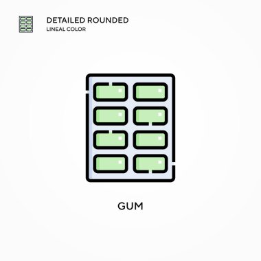 Sakız vektör simgesi. Modern vektör illüstrasyon kavramları. Düzenlemesi ve kişiselleştirmesi kolay.