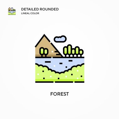 Orman vektör simgesi. Modern vektör illüstrasyon kavramları. Düzenlemesi ve kişiselleştirmesi kolay.