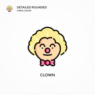 Palyaço vektör simgesi. Modern vektör illüstrasyon kavramları. Düzenlemesi ve kişiselleştirmesi kolay.