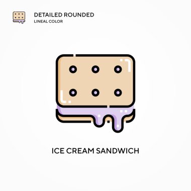 Dondurmalı sandviç ikonu. Modern vektör illüstrasyon kavramları. Düzenlemesi ve kişiselleştirmesi kolay.