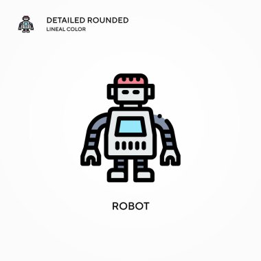 Robot vektör simgesi. Modern vektör illüstrasyon kavramları. Düzenlemesi ve kişiselleştirmesi kolay.