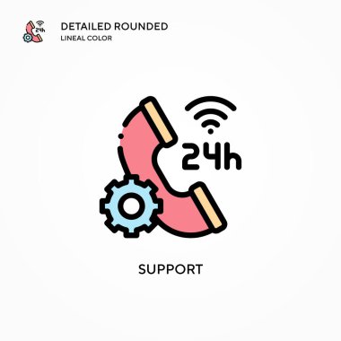 Vektör simgesini destekle. Modern vektör illüstrasyon kavramları. Düzenlemesi ve kişiselleştirmesi kolay.