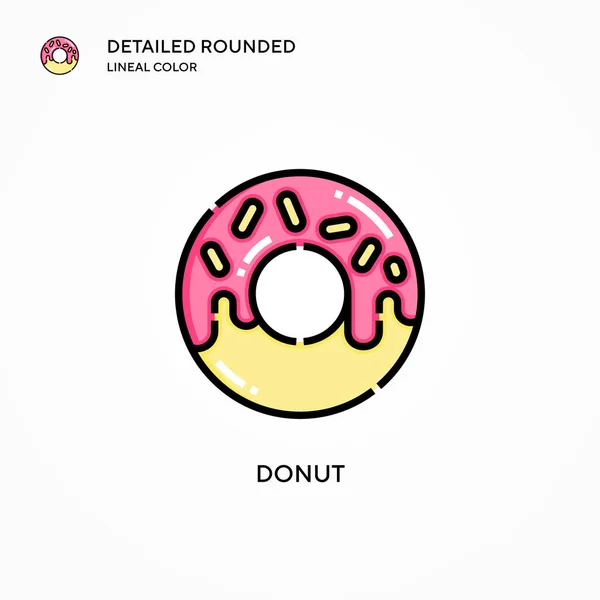 Ícone Vetorial Donut Conceitos Modernos Ilustração Vetorial Fácil Editar Personalizar —  Vetores de Stock