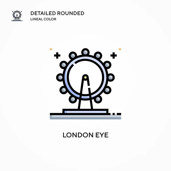 London Eye Vector Icon Modern Vector Illustration Concepts Easy Edit — Stock Vector