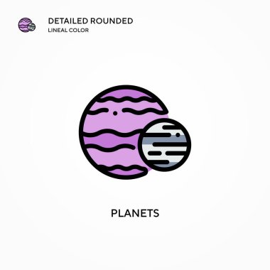 Gezegen vektör simgesi. Modern vektör illüstrasyon kavramları. Düzenlemesi ve kişiselleştirmesi kolay.