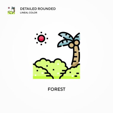 Orman vektör simgesi. Modern vektör illüstrasyon kavramları. Düzenlemesi ve kişiselleştirmesi kolay.