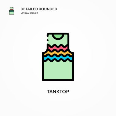 Tanktop vektör simgesi. Modern vektör illüstrasyon kavramları. Düzenlemesi ve kişiselleştirmesi kolay.
