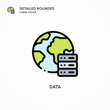 Veri vektör simgesi. Modern vektör illüstrasyon kavramları. Düzenlemesi ve kişiselleştirmesi kolay.