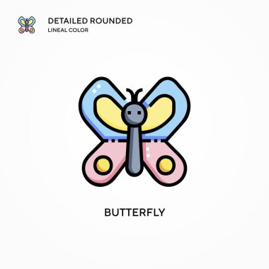 Kelebek vektör simgesi. Modern vektör illüstrasyon kavramları. Düzenlemesi ve kişiselleştirmesi kolay.