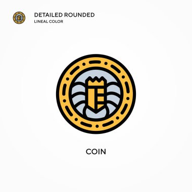 Sikke vektör simgesi. Modern vektör illüstrasyon kavramları. Düzenlemesi ve kişiselleştirmesi kolay.