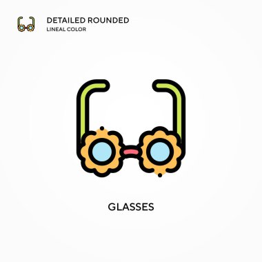 Gözlük vektör simgesi. Modern vektör illüstrasyon kavramları. Düzenlemesi ve kişiselleştirmesi kolay.