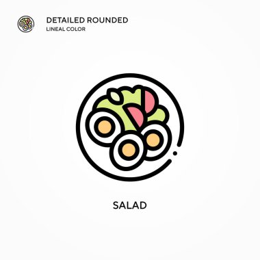 Salata vektör simgesi. Modern vektör illüstrasyon kavramları. Düzenlemesi ve kişiselleştirmesi kolay.