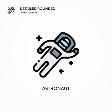 Astronot vektör simgesi. Modern vektör illüstrasyon kavramları. Düzenlemesi ve kişiselleştirmesi kolay.