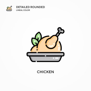 Tavuk vektör simgesi. Modern vektör illüstrasyon kavramları. Düzenlemesi ve kişiselleştirmesi kolay.