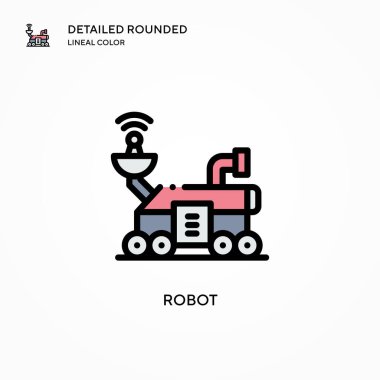 Robot vektör simgesi. Modern vektör illüstrasyon kavramları. Düzenlemesi ve kişiselleştirmesi kolay.