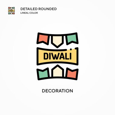 Dekorasyon vektör simgesi. Modern vektör illüstrasyon kavramları. Düzenlemesi ve kişiselleştirmesi kolay.