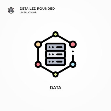 Veri vektör simgesi. Modern vektör illüstrasyon kavramları. Düzenlemesi ve kişiselleştirmesi kolay.