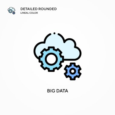 Büyük veri vektör simgesi. Modern vektör illüstrasyon kavramları. Düzenlemesi ve kişiselleştirmesi kolay.