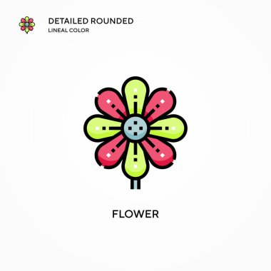 Çiçek vektör simgesi. Modern vektör illüstrasyon kavramları. Düzenlemesi ve kişiselleştirmesi kolay.