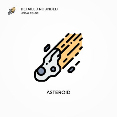 Göktaşı vektör simgesi. Modern vektör illüstrasyon kavramları. Düzenlemesi ve kişiselleştirmesi kolay.