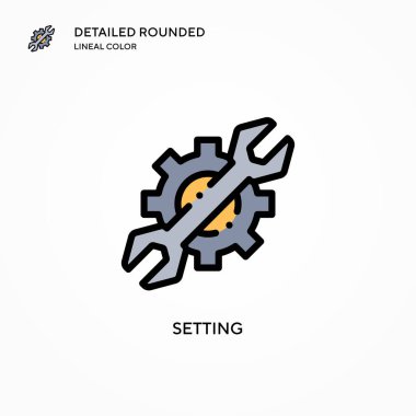 Vektör simgesi ayarlanıyor. Modern vektör illüstrasyon kavramları. Düzenlemesi ve kişiselleştirmesi kolay.