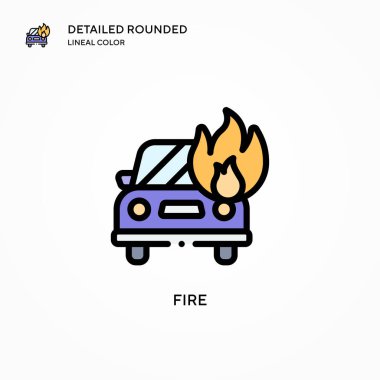 Vektör simgesini ateşle. Modern vektör illüstrasyon kavramları. Düzenlemesi ve kişiselleştirmesi kolay.