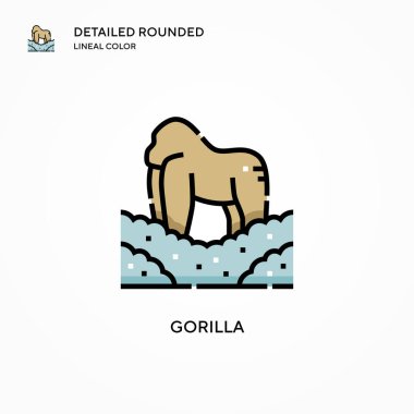 Goril vektör simgesi. Modern vektör illüstrasyon kavramları. Düzenlemesi ve kişiselleştirmesi kolay.