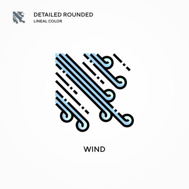 Rüzgar vektör simgesi. Modern vektör illüstrasyon kavramları. Düzenlemesi ve kişiselleştirmesi kolay.