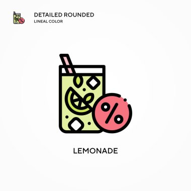 Limonata vektör simgesi. Modern vektör illüstrasyon kavramları. Düzenlemesi ve kişiselleştirmesi kolay.