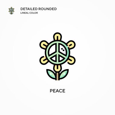 Barış vektör simgesi. Modern vektör illüstrasyon kavramları. Düzenlemesi ve kişiselleştirmesi kolay.