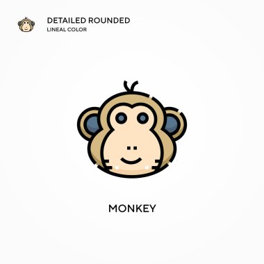 Maymun vektör simgesi. Modern vektör illüstrasyon kavramları. Düzenlemesi ve kişiselleştirmesi kolay.