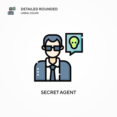 Gizli ajan vektör simgesi. Modern vektör illüstrasyon kavramları. Düzenlemesi ve kişiselleştirmesi kolay.