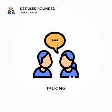 Konuşan vektör simgesi. Modern vektör illüstrasyon kavramları. Düzenlemesi ve kişiselleştirmesi kolay.