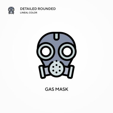 Gaz maskesi vektör simgesi. Modern vektör illüstrasyon kavramları. Düzenlemesi ve kişiselleştirmesi kolay.