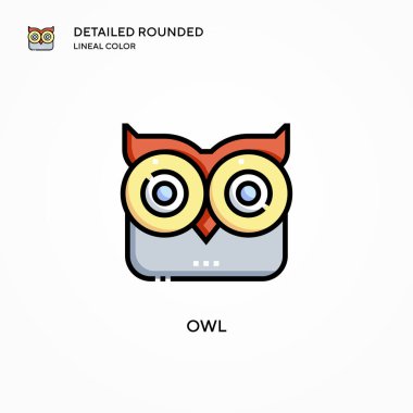 Baykuş vektör simgesi. Modern vektör illüstrasyon kavramları. Düzenlemesi ve kişiselleştirmesi kolay.