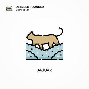 Jaguar vektör simgesi. Modern vektör illüstrasyon kavramları. Düzenlemesi ve kişiselleştirmesi kolay.