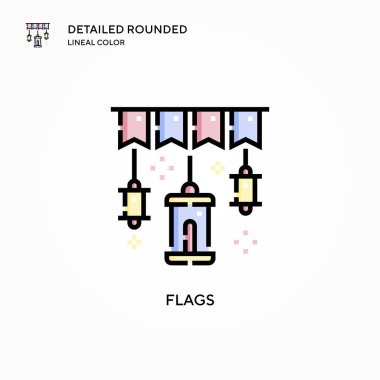 Bayrak vektör simgesi. Modern vektör illüstrasyon kavramları. Düzenlemesi ve kişiselleştirmesi kolay.