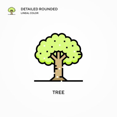 Ağaç vektör simgesi. Modern vektör illüstrasyon kavramları. Düzenlemesi ve kişiselleştirmesi kolay.