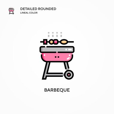 Barbekü vektör simgesi. Modern vektör illüstrasyon kavramları. Düzenlemesi ve kişiselleştirmesi kolay.