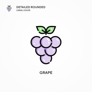 Üzüm vektör simgesi. Modern vektör illüstrasyon kavramları. Düzenlemesi ve kişiselleştirmesi kolay.