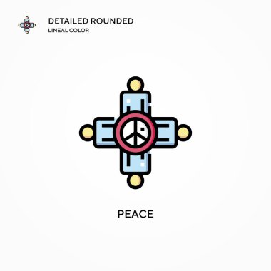 Barış vektör simgesi. Modern vektör illüstrasyon kavramları. Düzenlemesi ve kişiselleştirmesi kolay.