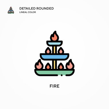 Vektör simgesini ateşle. Modern vektör illüstrasyon kavramları. Düzenlemesi ve kişiselleştirmesi kolay.