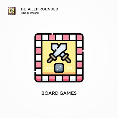 Masa oyunları vektör simgesi. Modern vektör illüstrasyon kavramları. Düzenlemesi ve kişiselleştirmesi kolay.