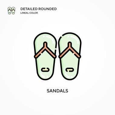 Sandals vektör simgesi. Modern vektör illüstrasyon kavramları. Düzenlemesi ve kişiselleştirmesi kolay.