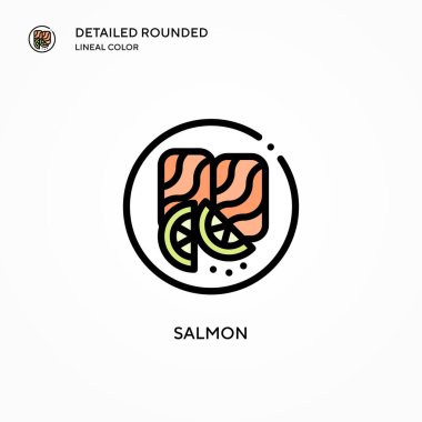 Somon vektör simgesi. Modern vektör illüstrasyon kavramları. Düzenlemesi ve kişiselleştirmesi kolay.